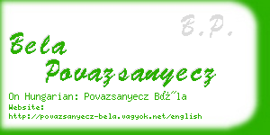 bela povazsanyecz business card